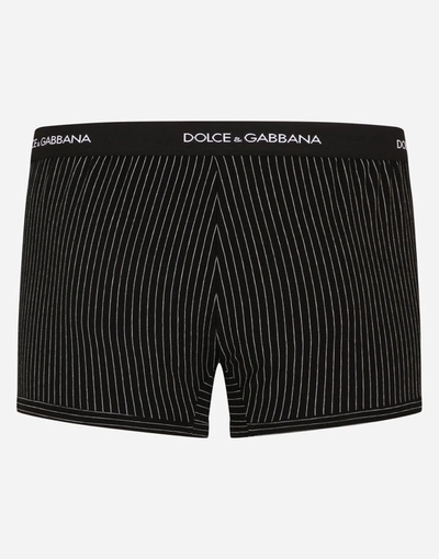 Shop Dolce & Gabbana Striped Two-way Stretch Cotton Boxers In Multicolor