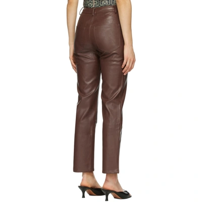 Shop Miaou Brown Vegan Leather Junior Pants
