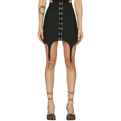 Shop Dion Lee Black Corset Garter Miniskirt
