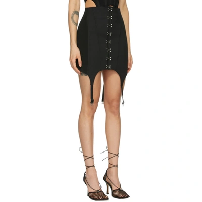 Shop Dion Lee Black Corset Garter Miniskirt
