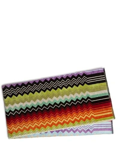 Shop Missoni Giacomo Bath Towel In Green