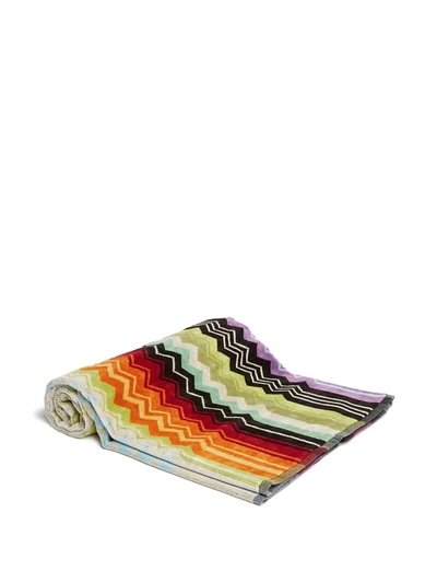 Shop Missoni Giacomo Bath Towel In Green