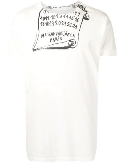 Shop Maison Margiela Script-print T-shirt In White