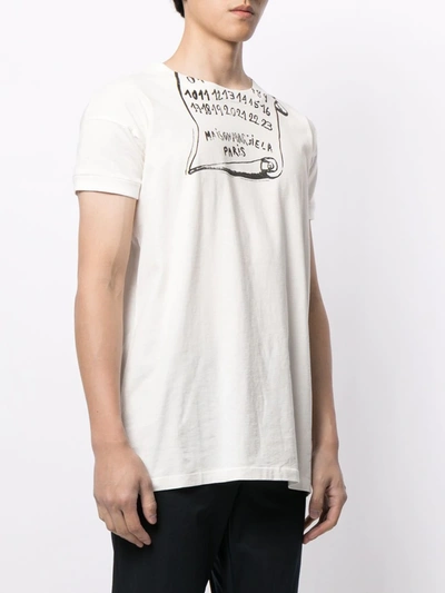 Shop Maison Margiela Script-print T-shirt In White