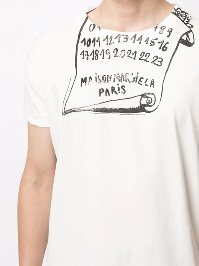 Shop Maison Margiela Script-print T-shirt In White