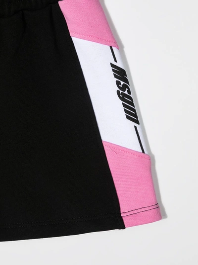 Shop Msgm Logo-print Cotton Skirt In Black