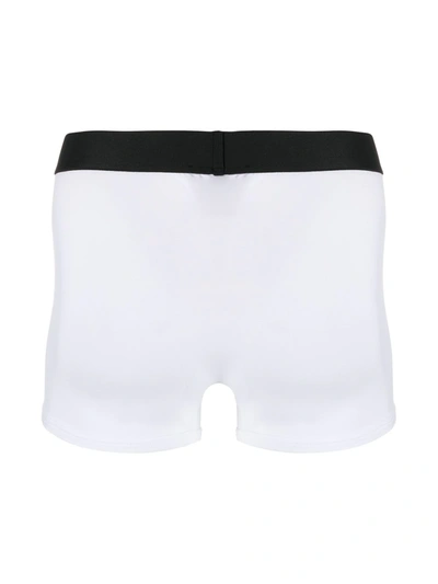 Shop Balmain Logo-waistband Boxers In White