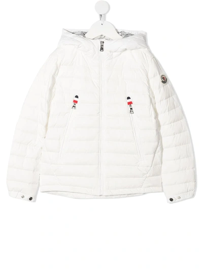 Shop Moncler Hooded Quilted Jacket In White