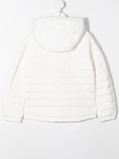Shop Moncler Hooded Quilted Jacket In White