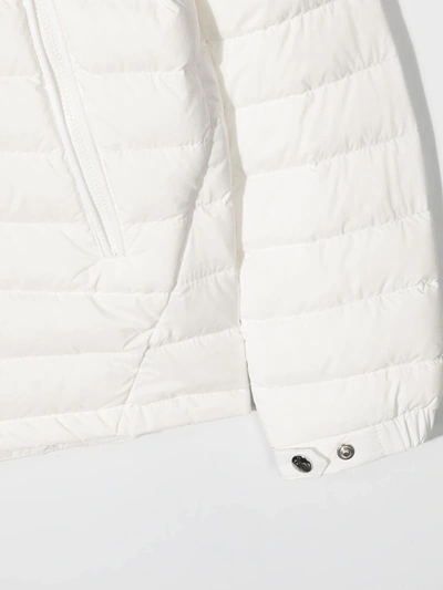 Shop Moncler Hooded Quilted Jacket In White