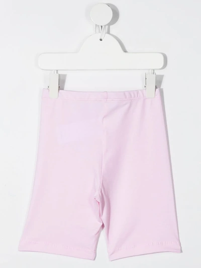 Shop Monnalisa Rhinestone-embellsihed Cotton Shorts In Pink