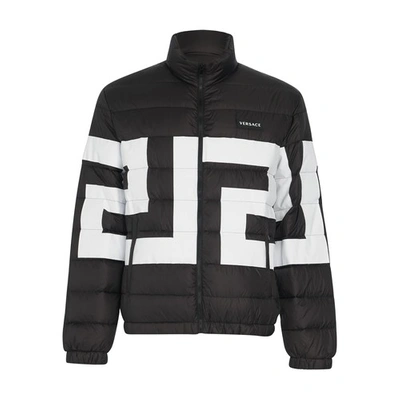 Shop Versace Piumino Jacket In Nero