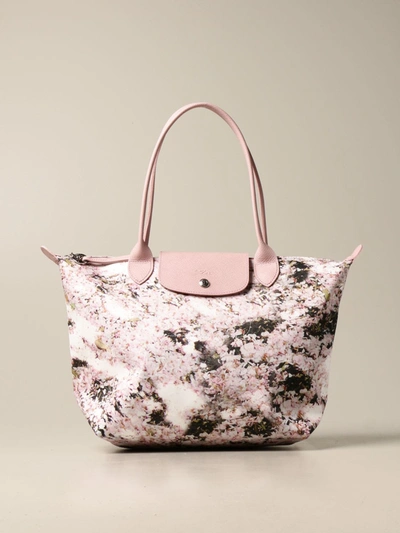 Longchamp Tote Bag In Floral Nylon In Pink | ModeSens