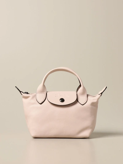 Shop Longchamp Mini Bag Le Pliage Cuir Bag In Mini Leather With Logo In Pink