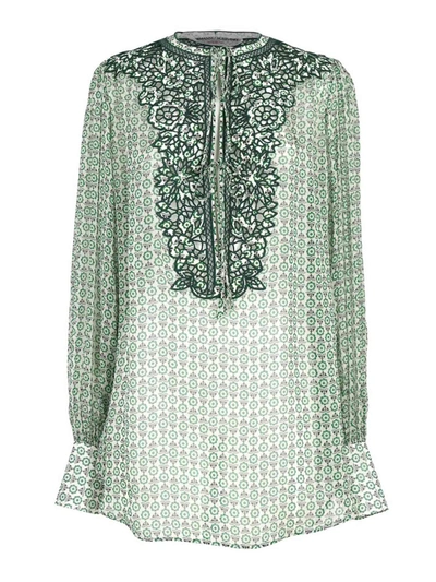 Shop Ermanno Scervino Embroidered Blouse In Green