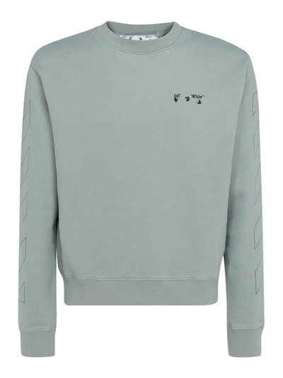 Shop Off-white Swimming Man Logo Sweatshirt In Grey