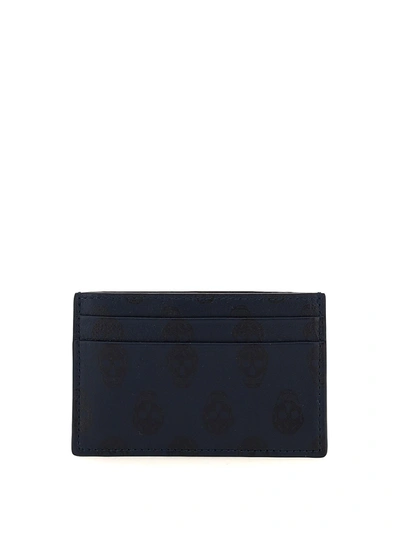 Shop Alexander Mcqueen Skull Card Holder In Blue