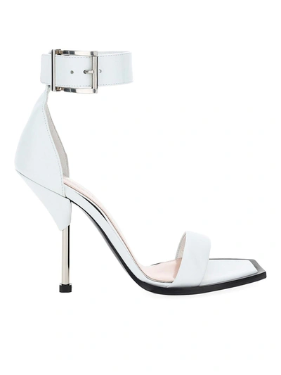 Shop Alexander Mcqueen Squared Toe Sandals In White