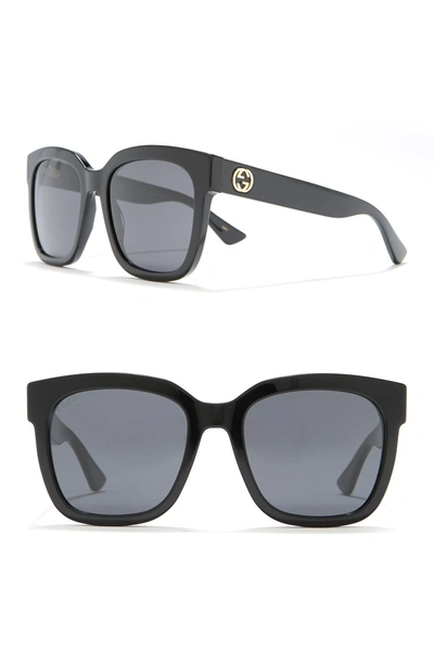 Shop Gucci 56mm Oversized Square Sunglasses In Black