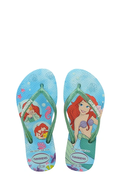 Shop Havaianas Disney Princess Flip Flop In Mentha Green