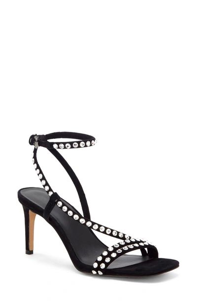 Shop Rebecca Minkoff Nanine Crystal Embellished Sandal In Black 01
