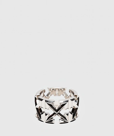 Shop Off-white Multi Arrow Ring In Silver