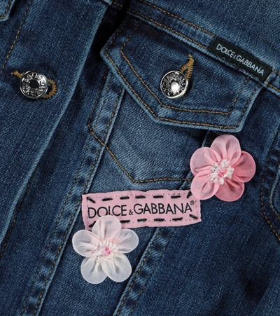 Shop Dolce & Gabbana Appliqué Denim Jacket In Blue