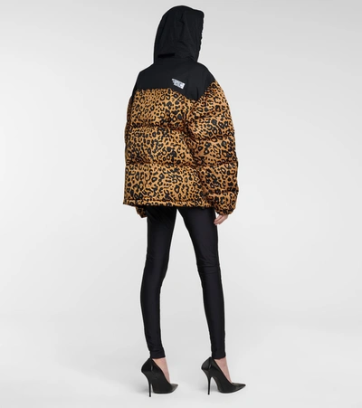 Shop Vetements Leopard-print Down Jacket In Brown