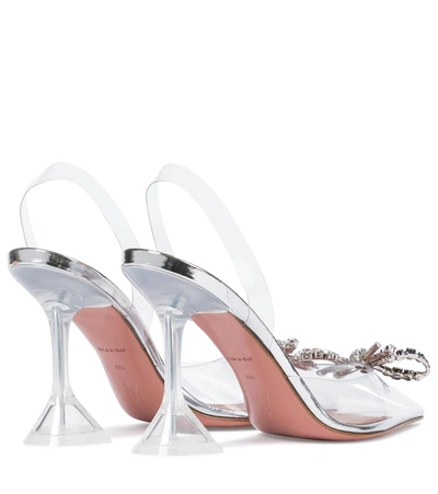 Amina Muaddi Transparent Pvc Rosie Glass Slingbacks 9.5cm In Neutrals