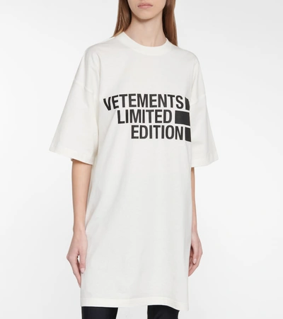 Shop Vetements Logo Cotton Jersey T-shirt In White