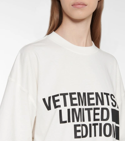 Shop Vetements Logo Cotton Jersey T-shirt In White