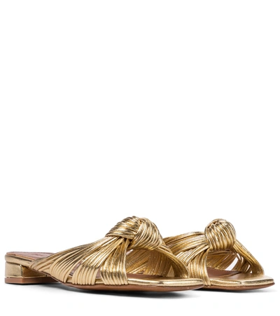 Shop Souliers Martinez Alicante 25 Leather Sandals In Gold