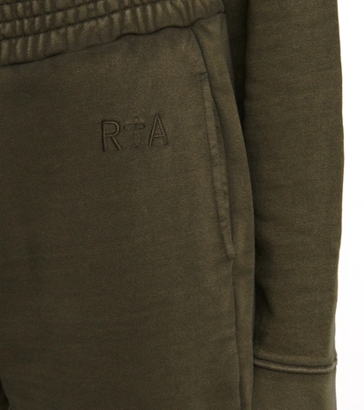 Rta Embroidered Logo High-waisted Track Pants In Green