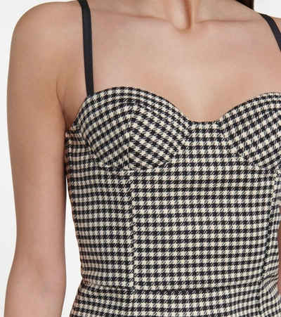 Shop Red Valentino Gingham Bodysuit In Black