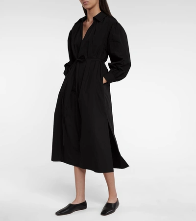 Shop Co Tton-blend Shirt Midi Dress In Black