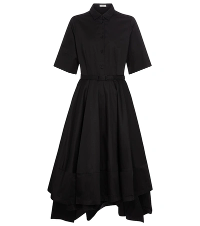 Shop Co Tton-poplin Shirt Midi Dress In Black