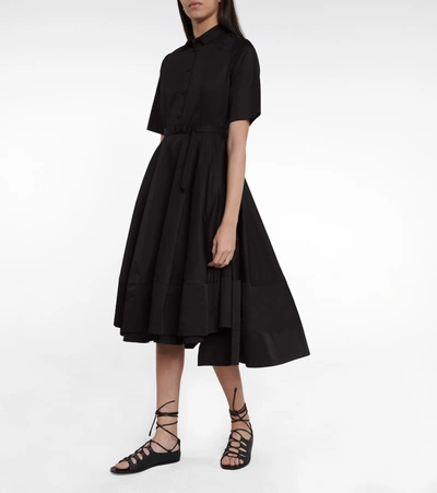 Shop Co Tton-poplin Shirt Midi Dress In Black