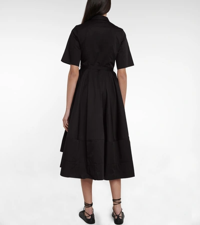 Shop Co Tton-poplin Shirt Midi Dress In Black