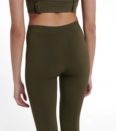 Shop Helmut Lang High-rise Stretch-jersey Leggings In Green
