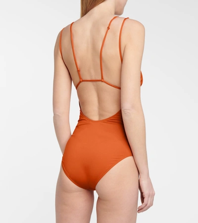 Shop Jacquemus Le Mailot Pila Swimsuit In Orange