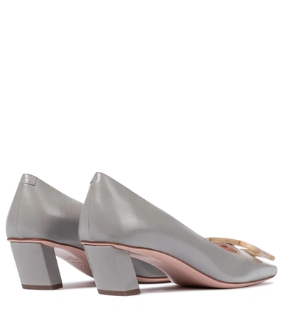 Shop Roger Vivier Belle Vivier Leather Pumps In Grey