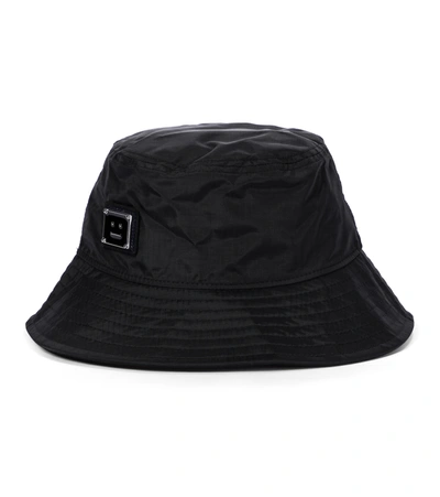 Shop Acne Studios Face Bucket Hat In Black