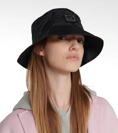 Shop Acne Studios Face Bucket Hat In Black