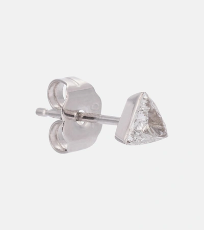 Shop Maria Tash Invisible 18kt White Gold Single Earring With Diamond In Silver