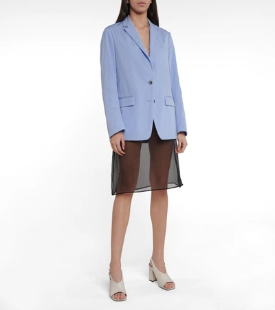 Shop Dries Van Noten Cotton Poplin Blazer In Blue