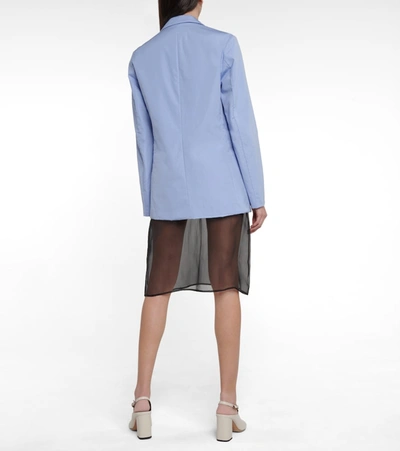 Shop Dries Van Noten Cotton Poplin Blazer In Blue