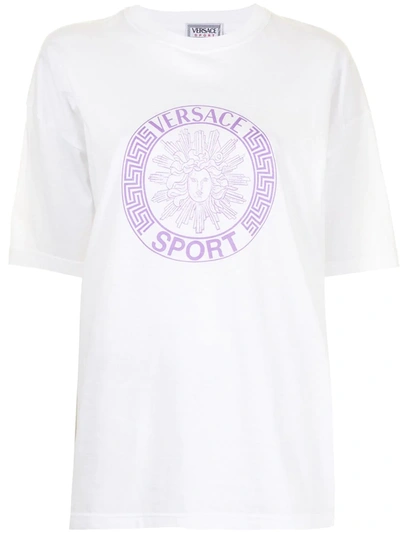 Pre-owned Versace Sport Medusa Head Print T-shirt In White | ModeSens