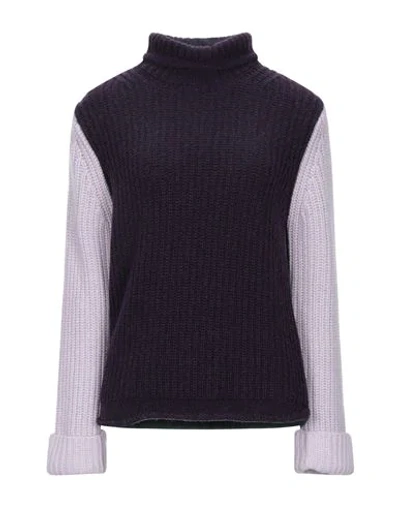 Shop Emporio Armani Woman Turtleneck Dark Purple Size 10 Polyamide, Wool, Viscose, Cashmere