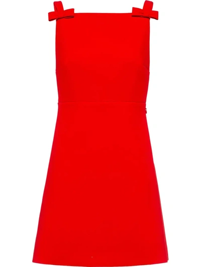 Shop Miu Miu Bow-embellished Cady Dress In Red