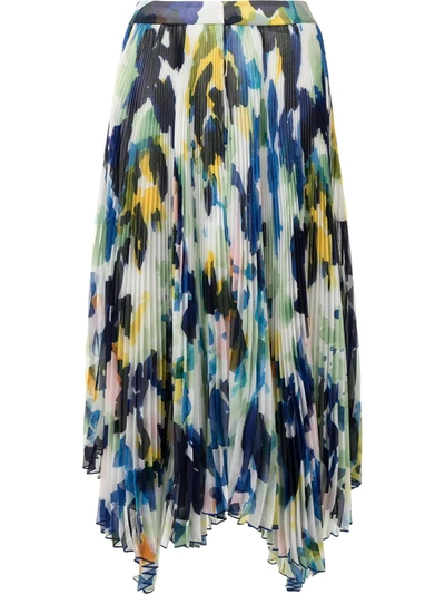 Shop Proenza Schouler Floral-print Pleated Midi Skirt In Multicolour